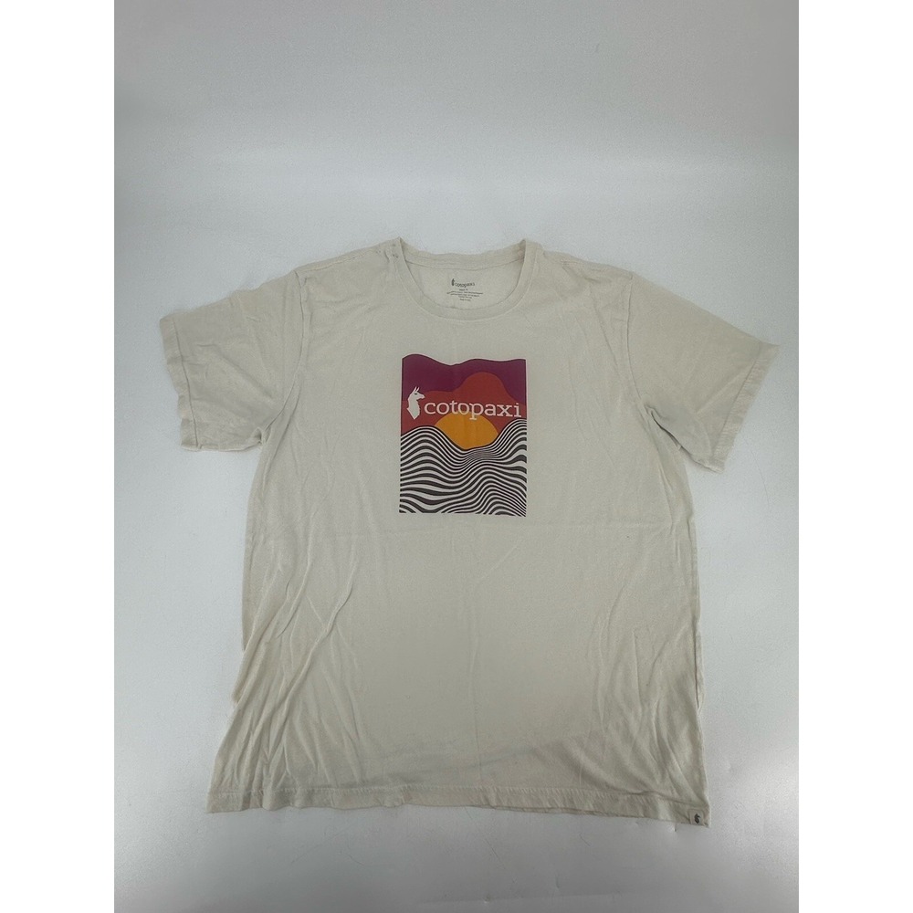 cotopaxi Cream Short Sleeve Graphic Tee with Sunset Print